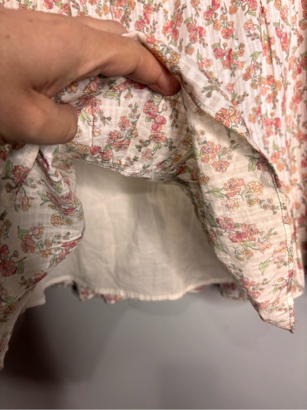Jillian Harris Blushing Flower Tiered short Babydoll Cotton Dress, size S - Picture 9 of 16